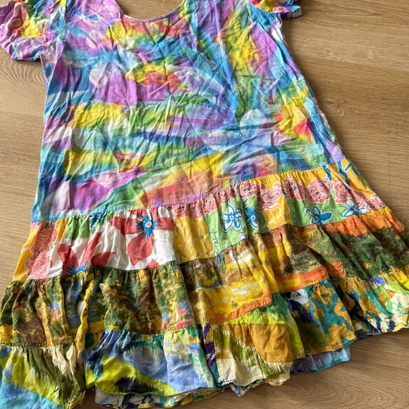 Jams World Hattie Dress 50th Anniversary Tiare Print Blue Floral Short Sleeve - Picture 4 of 6